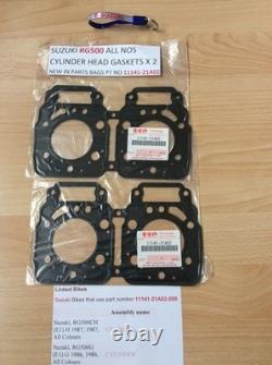 Suzuki RG500 CYLINDER HEAD GASKETS X 2 NOS NEW IN SEALED BAG PT 11141-21A02