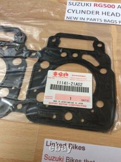 Suzuki RG500 CYLINDER HEAD GASKETS X 2 NOS NEW IN SEALED BAG PT 11141-21A02