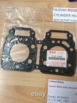 Suzuki RG500 CYLINDER HEAD GASKETS X 2 NOS NEW IN SEALED BAG PT 11141-21A02