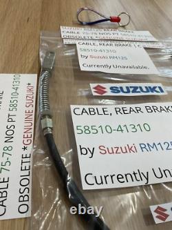 Suzuki Rm125 Rear Brake Cable 75-78 Nos Pt 58510-41310 Obsolete Genuine Suzuki