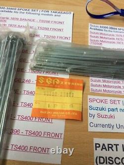 Suzuki Rm250 Rm370 Ts250 Ts400 Nos Front Spoke Set Pt 55300-30809 New Perfect