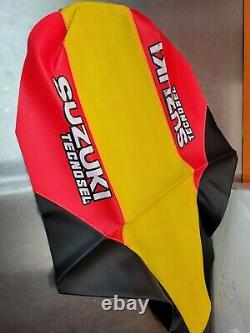 Suzuki Rm 125 250 1996-2000 red & yellow Seat Cover Nos Tecnosel rm125 rm250 #3