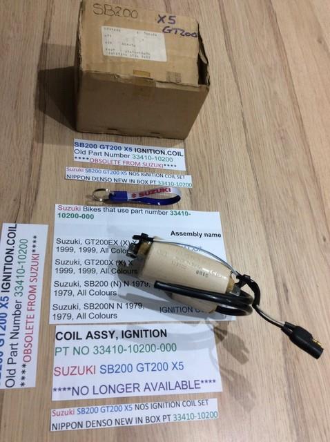 Suzuki Sb200 Gt200 X5 Nos Ignition Coil Set Nippon Denso Box Pt 33410-10200 New