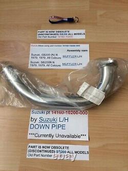 Suzuki Sb200 Nos Chrome Muffler Down Pipe Left Side Pt No 14160-10200 With Tags