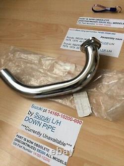 Suzuki Sb200 Nos Chrome Muffler Down Pipe Left Side Pt No 14160-10200 With Tags