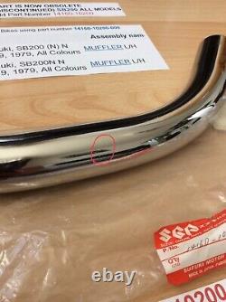 Suzuki Sb200 Nos Chrome Muffler Down Pipe Left Side Pt No 14160-10200 With Tags