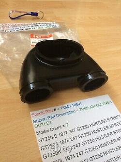 Suzuki T250 All Gt250 All Nos Tube Air Cleaner Outlet Pt 13880-18601 New In Bag Suzuki T250 All Gt250 All Nos Tube Air Cleaner Outlet Pt 13880-18601 New In Bag
