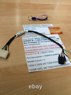 Suzuki T250 T350 Nos Rear Tail Light Harness Loom Pt No 36620-18501 New Perfect