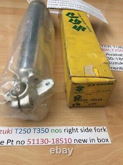 Suzuki T250 T350 nos right side fork tube Pt no 51130-18510 new in suzuki box