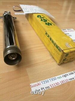 Suzuki T250 T350 nos right side fork tube Pt no 51130-18510 new in suzuki box