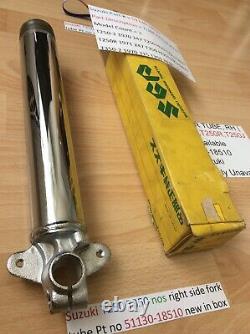 Suzuki T250 T350 nos right side fork tube Pt no 51130-18510 new in suzuki box