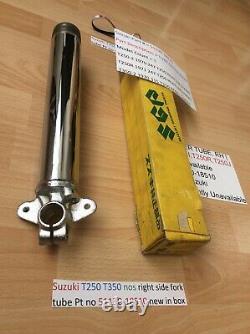 Suzuki T250 T350 nos right side fork tube Pt no 51130-18510 new in suzuki box