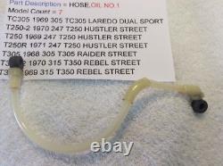 Suzuki T250 Tc305 T305 T350 N. O. S Oil Hose No 1 New Pt No 16810-18030