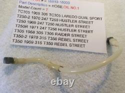 Suzuki T250 Tc305 T305 T350 N. O. S Oil Hose No 1 New Pt No 16810-18030