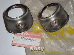 Suzuki T350 Fork Reflector Mount Chrome Rings Nos