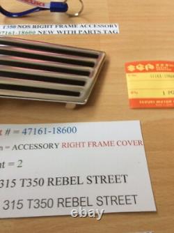 Suzuki T350 Nos Right Frame Accessory Pt No 47161-18600 With Parts Tag