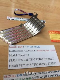 Suzuki T350 Nos Right Frame Accessory Pt No 47161-18600 With Parts Tag