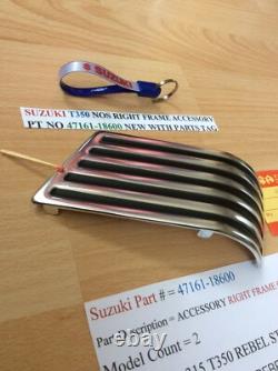 Suzuki T350 Nos Right Frame Accessory Pt No 47161-18600 With Parts Tag