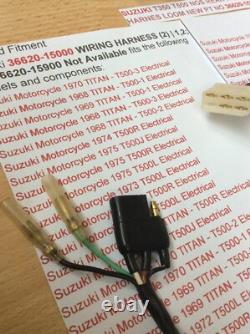 Suzuki T350 T500 Nos Rear Wiring Harness Loom New Pt 36620-15000 Now Obsolete