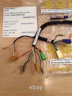 Suzuki TS125 TS125C TS125N 78-79 NOS Wiring Harness REAR new pt 36620-48001 NEW