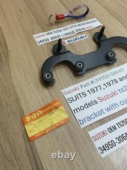 Suzuki TS250 1977 1979 NOS METER BRACKET 34950-30641 34950-30640 INC CUSHIONS