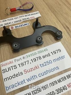 Suzuki TS250 1977 1979 NOS METER BRACKET 34950-30641 34950-30640 INC CUSHIONS
