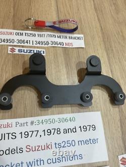 Suzuki TS250 1977 1979 NOS METER BRACKET 34950-30641 34950-30640 INC CUSHIONS