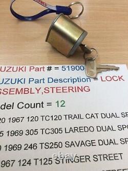 Suzuki Tc120 Tc305 T250 T125 T350 T500 Nos Steering Lock Pt No 51900-03012 Suzuki Tc120 Tc305 T250 T125 T350 T500 Nos Steering Lock Pt No 51900-03012