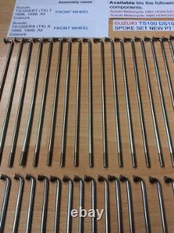 Suzuki Ts100 80-81 Ds100 78-81 Nos Front Spoke Set Pt 55320-48120 New With Tag