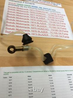 Suzuki Ts100 Tc100 Ts90 Tc90 Rv90 Nos Oil Hose / Pipe New Pt No 16820-25030