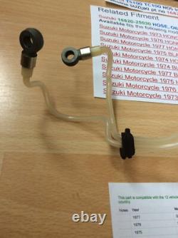 Suzuki Ts100 Tc100 Ts90 Tc90 Rv90 Nos Oil Hose / Pipe New Pt No 16820-25030