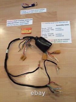 Suzuki Ts125 N Nos Rear Wiring Harness Loom New Pt No 36620-48001 With Parts Tag