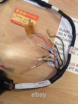 Suzuki Ts125 N Nos Rear Wiring Harness Loom New Pt No 36620-48001 With Parts Tag