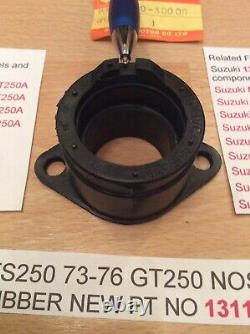 Suzuki Ts250 73-76 Gt250 Nos Inlet Intake Pipe Rubber Pt No 13110-30000 New