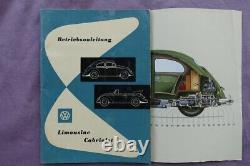 VW operating instructions beetle ovali + convertible sales brochure 3/1957 NOS