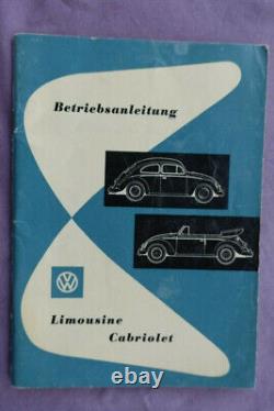 VW operating instructions beetle ovali + convertible sales brochure 3/1957 NOS