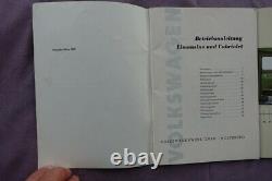 VW operating instructions beetle ovali + convertible sales brochure 3/1957 NOS