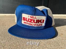Vintage I Sell Suzuki Motorcycles Dealership Promo Hat, New Old Stock 1970s