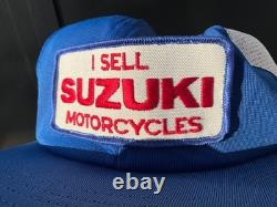 Vintage I Sell Suzuki Motorcycles Dealership Promo Hat, New Old Stock 1970s
