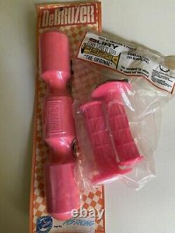 Vintage Motocross Nos Sunline Pink Debruzer Crossbar Pad + Pink Oury Orig Grips