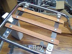 Vintage NOS Suzuki KG Style Luggage Rack With Wood & Chrome Top GT750 GT550