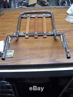 Vintage NOS Suzuki KG Style Luggage Rack With Wood & Chrome Top GT750 GT550